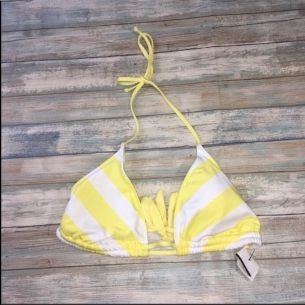 Mossimo Yellow Striped Bikini Top - Picture 2 of 4